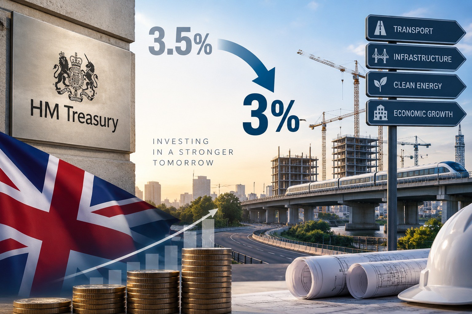 الخزانة البريطانية تخفض معدل تقييم الاستثمارات إلى 3% لدعم البنية التحتية