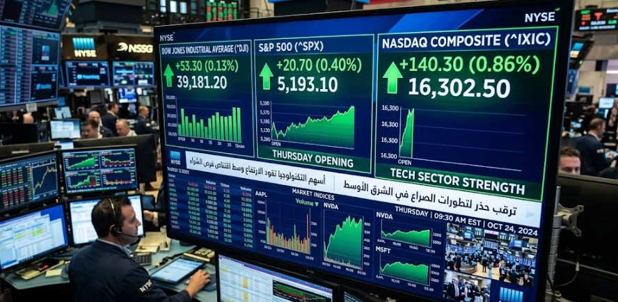 وول ستريت تفتتح مرتفعة مع اقتناص فرص شراء أسهم التكنولوجيا وترقب تطورات الصراع في الشرق الأوسط