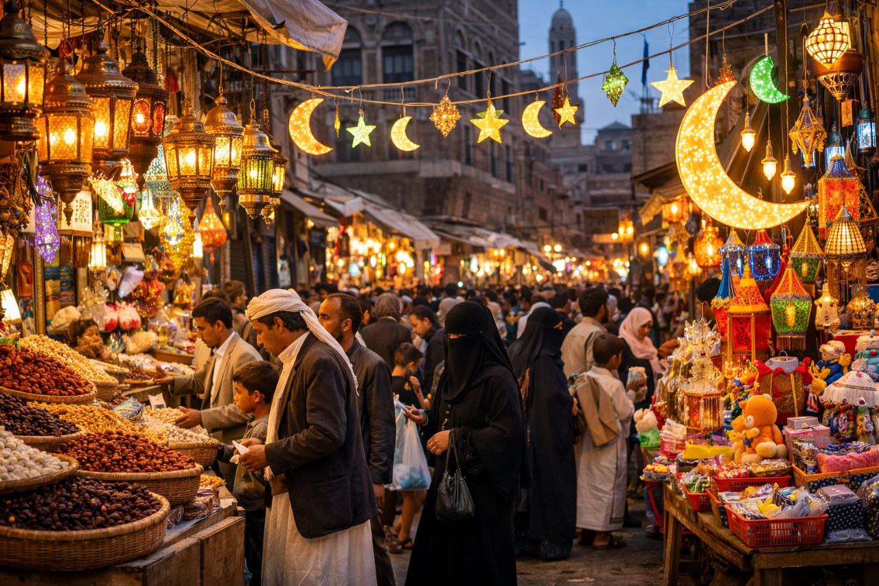 صنعاء تستقبل رمضان بالزينة رغم الأزمات المعيشية