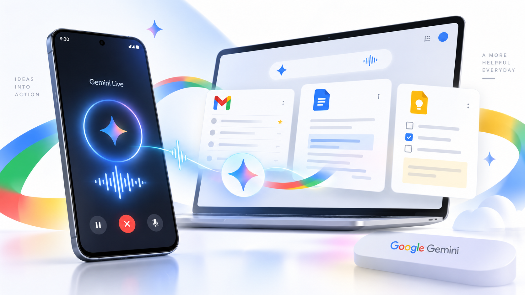 "جوجل" توسّع مزايا Gemini Live إلى Gmail وDocs وKeep