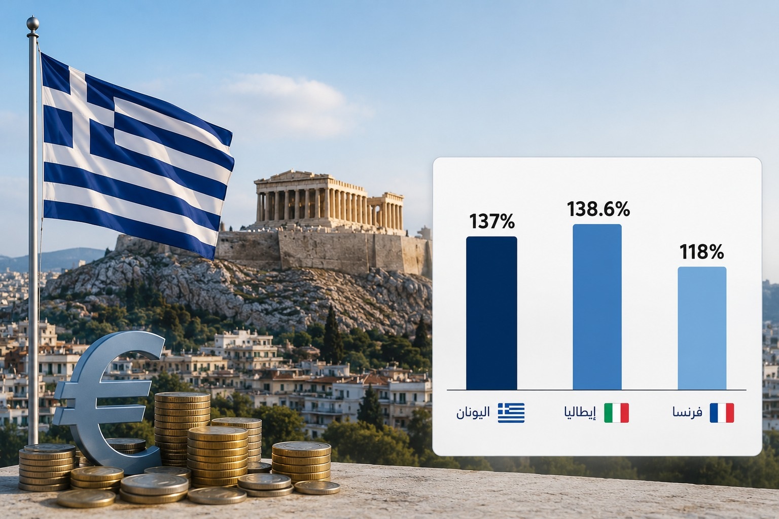 اليونان تسدد 15.1 مليار دولار من ديونها مبكراً وتفقد صدارة الأكثر مديونية في الاتحاد الأوروبي